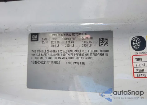 2016 Chevrolet Camaro 2Lt z USA, uszkodzony, nr VIN 1G1FC3DS1G0165640